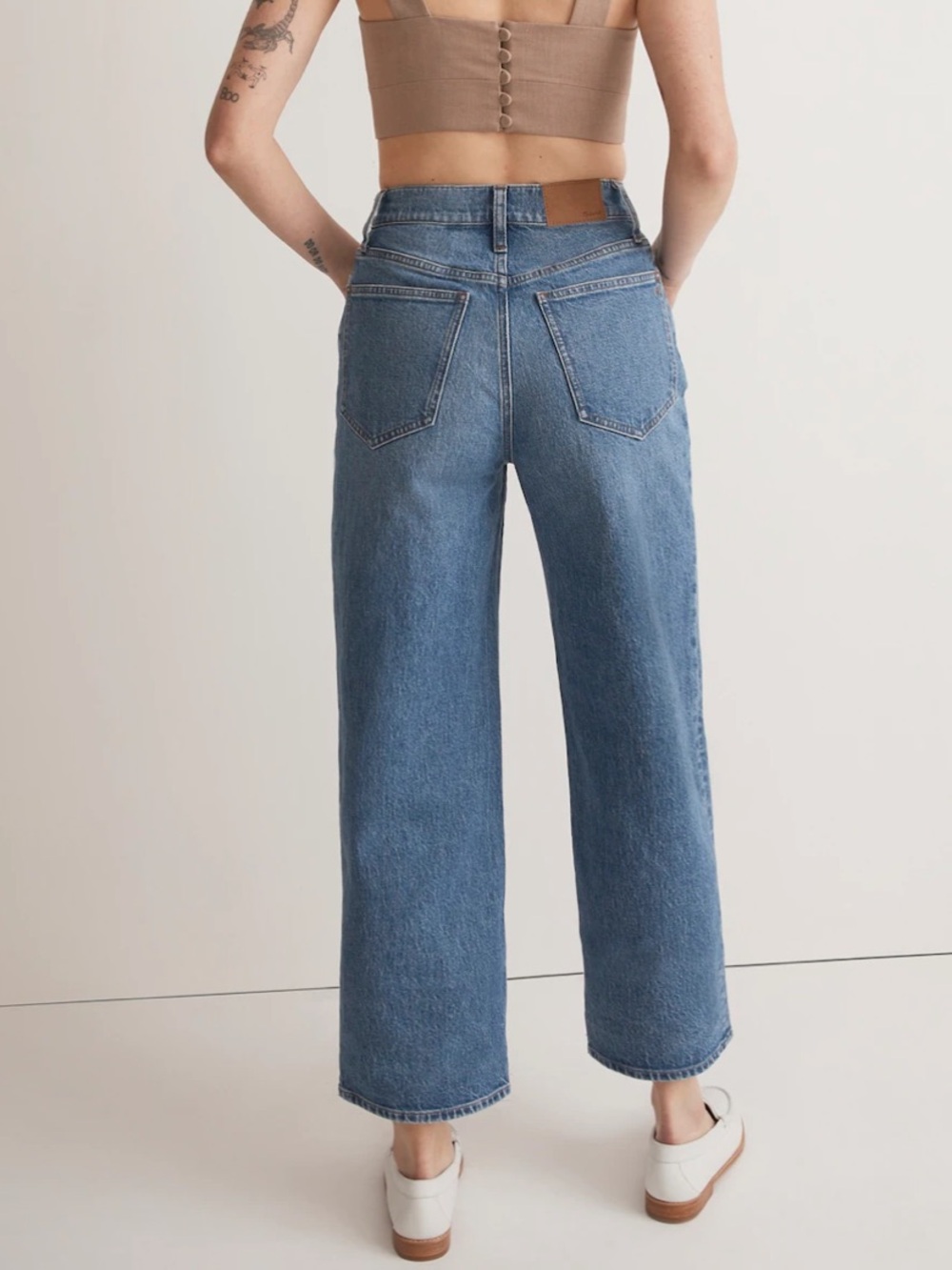 Madewell Perfect Vintage Wide-Leg Crop Jean Size 24 medium wash